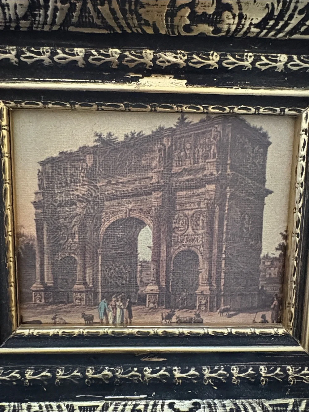VINTAGE➕MCM Windsor Art Roman Ruins Triptych Set Of 3
